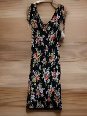 NWTs, Jones New York vintage black floral midi dress, Women’s size 6